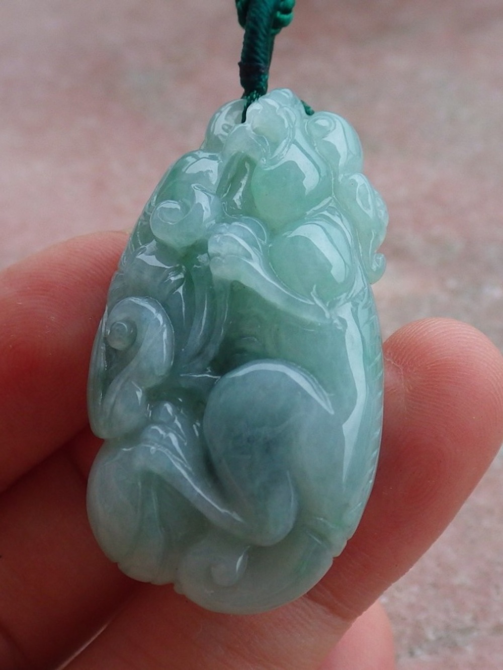 Certified Natural Myanmar Burma A Jade jadeite Dragon Pi Xiu Pendant Necklace